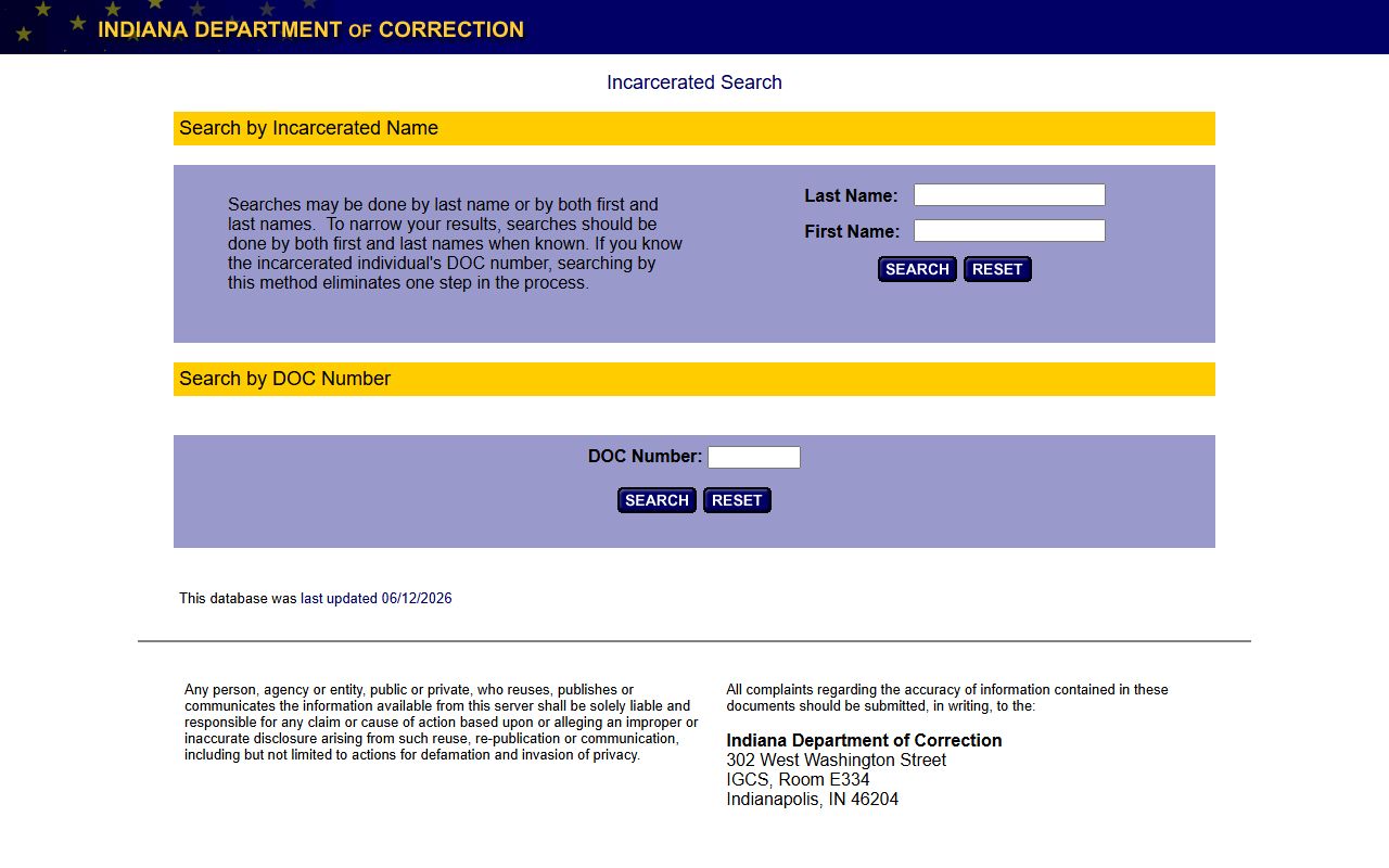 Hancock County inmate records IDOC offender locator for state custody